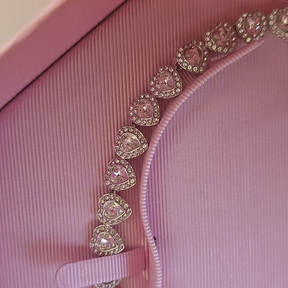Swarovski Pink and Silver Crystal Necklace - Picture 2 of 2